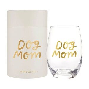 Dog Mom Wine Glass with Gift Box